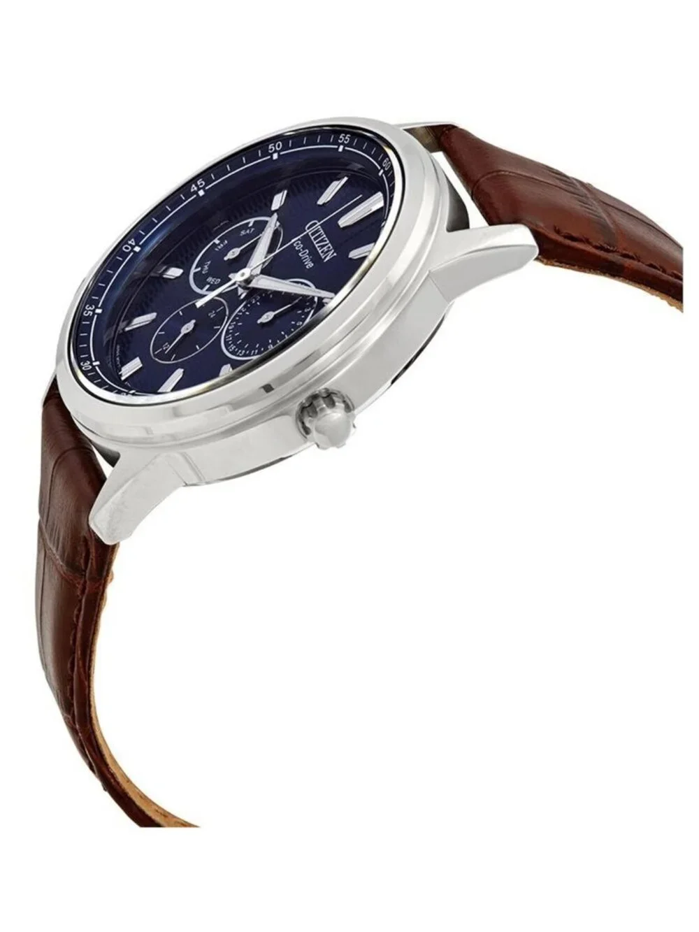 NWT Citizen Corso Blue Dial Brown Leather Men's Watch